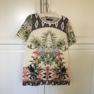 ZARA Tropical Paradise Mini Dress / Size MEDIUM